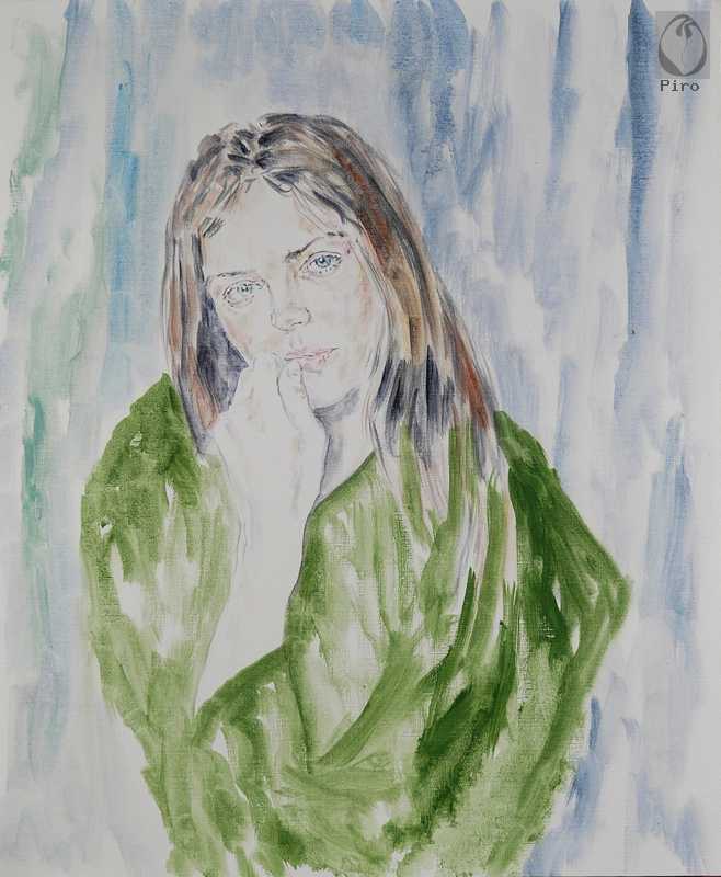 oil on paper - olio su carta di Piro